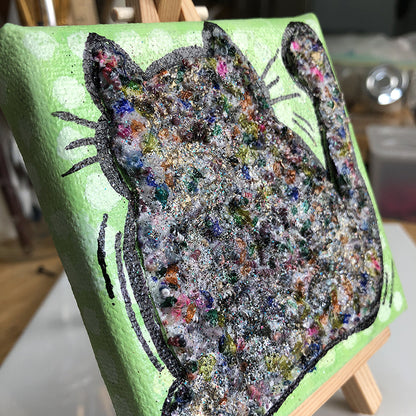 Tiny art: Confetti Chonky Cat